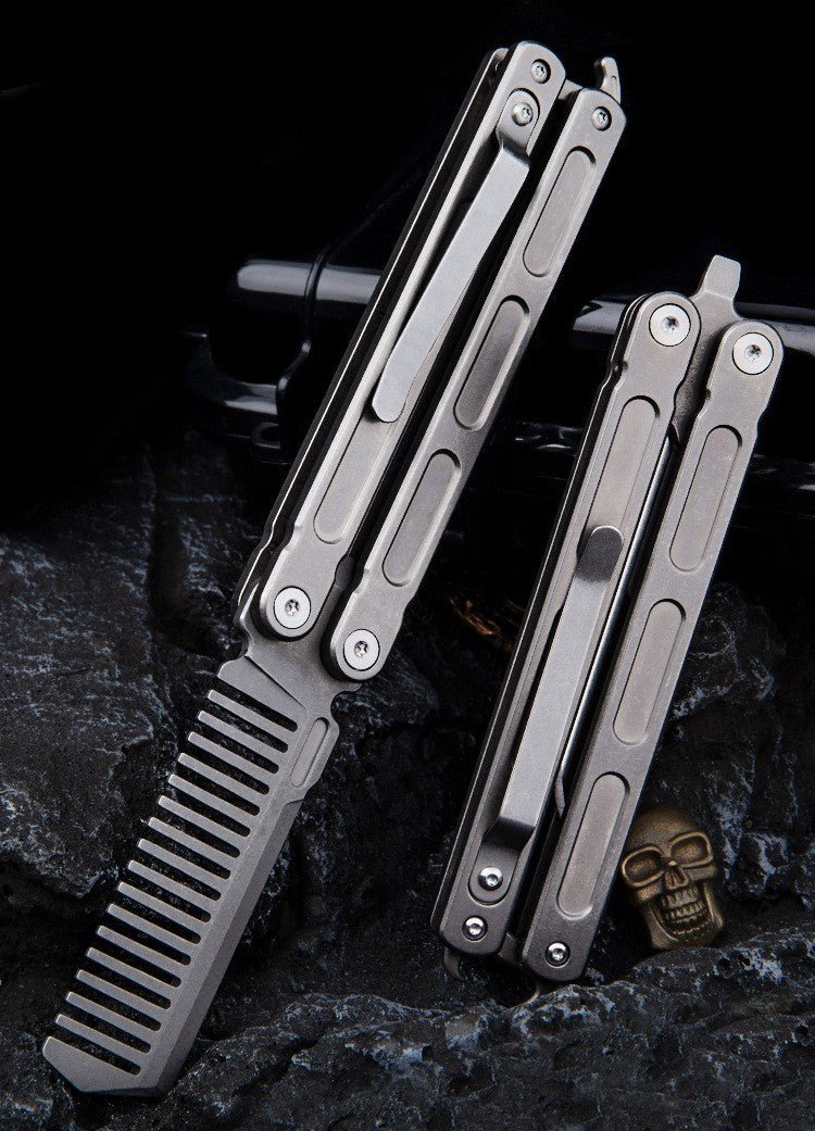 EDC Titanium Balisong Comb - MetaEDC