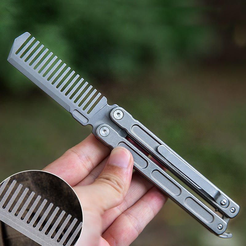 EDC Titanium Balisong Comb - MetaEDC