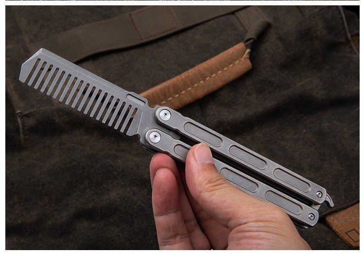 EDC Titanium Balisong Comb - MetaEDC