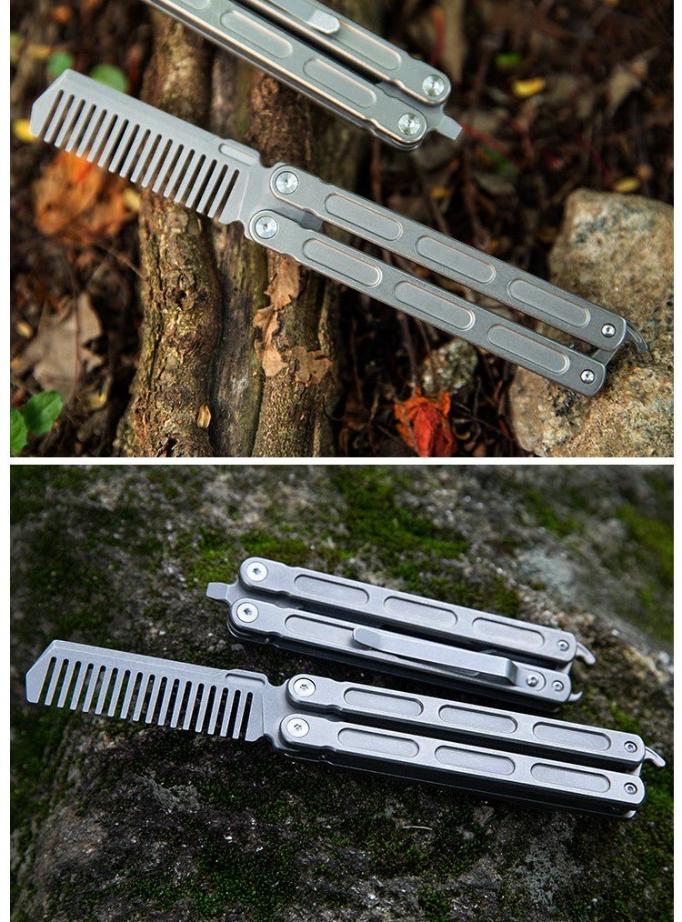 EDC Titanium Balisong Comb - MetaEDC