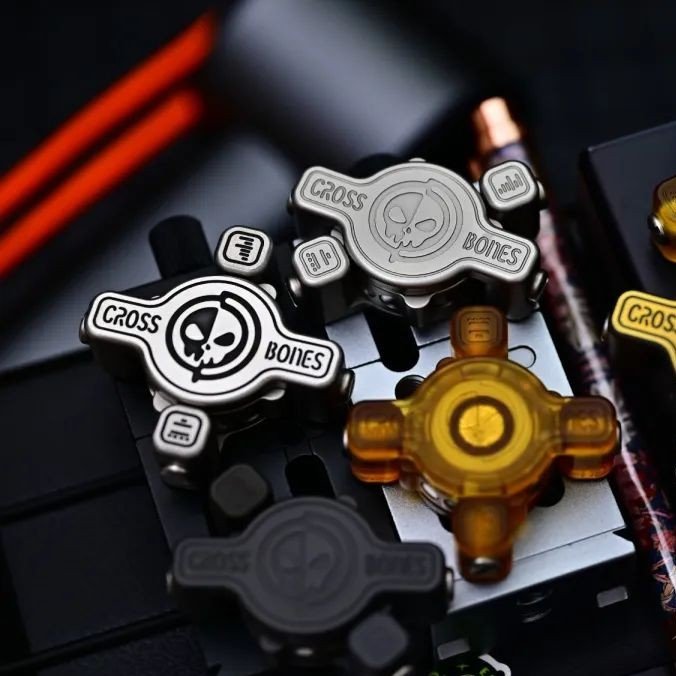 Osseous Point EDC Cross Bones Fidget Slider - MetaEDC